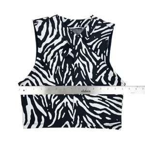 Zara Zebra Print Twist Front Sleeveless Crop Top‎ Size Medium thumbnail 4
