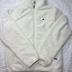 New Balance Cream Fleece Jacket *Has Small hole on Side Seam* thumbnail 1