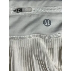 Lululemon Pleat To Street White Pleated Mini Tennis A-line Skirt Skort Size M/L thumbnail 3
