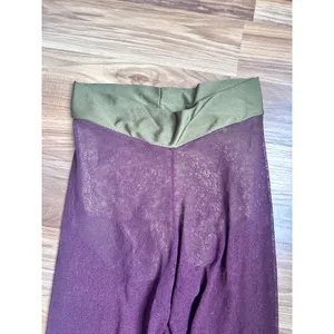 Chamy Purple Sheer Pants with Lining Green Yoga Waistband Vintage thumbnail 2