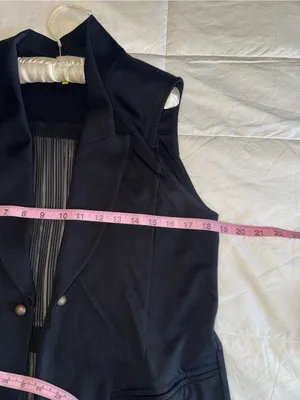 Tailored Sleeveless Black Vest with Notch Lapel thumbnail 6