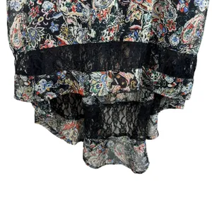 Band‎ of Gypsies Paisley Print Long Sleeve Square Neck Lace Hi Low Dress Size S thumbnail 4