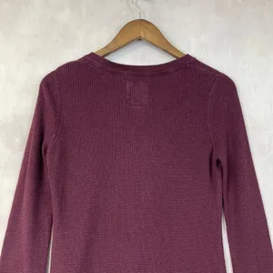 Y2K Aerie Waffle Knit Henley Top Women Large Cozy Stretch Bella Elena‎ Grunge thumbnail 6