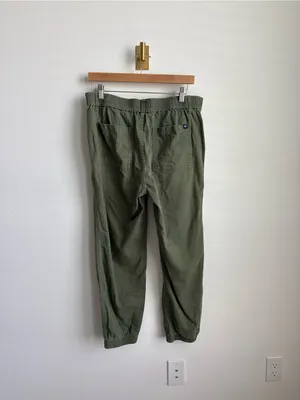 Gap Mid Rise Utility Twill Jogger Pants Olive Green Medium thumbnail 7
