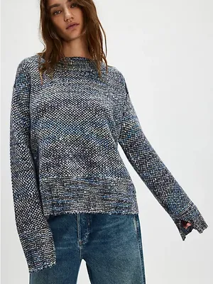 NWT Free People Cotton Candy Sweater Blue Medium thumbnail 2