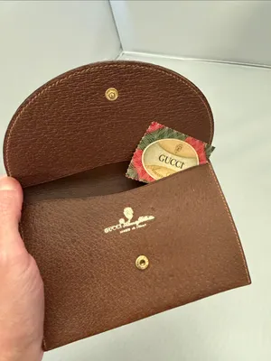 Gucci Vintage Accessory Collection Leather Envelope Pouch with Gold Logo thumbnail 3