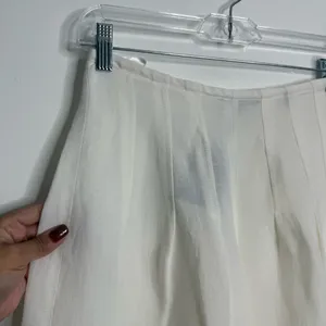 NWT Massimo Dutti Wide Leg Pleated Trousers White Size‎ 2 Minimalist Elegance thumbnail 4