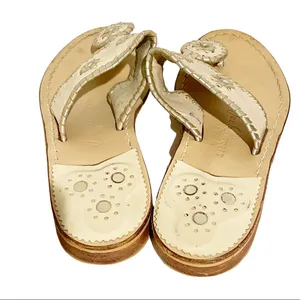 Jack Rogers Women's Size 6 Leather Palm Beach Navajo Classic Sandals Bone White‎ thumbnail 6