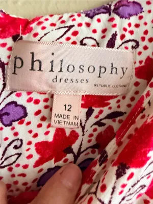 Philosophy Red and Purple Floral Asymmetrical Tank Dress thumbnail 2