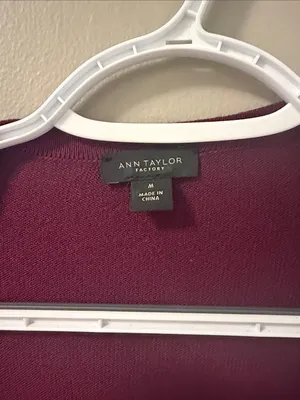 Ann Taylor Open-Front Layering Cardigan - Plum / Burgundy - Medium thumbnail 5