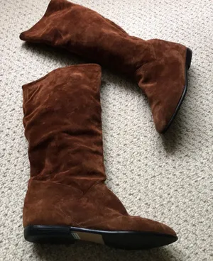 Great brown leather suede boots. Size 7 1/2. BNWT. thumbnail 1