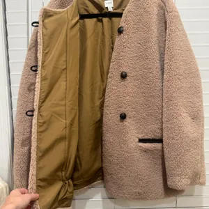 NEW J.Crew Teddy Sherpa Toggle Coat Women XL‎ Tan Excellent CD825 Faux Fur $268 thumbnail 3