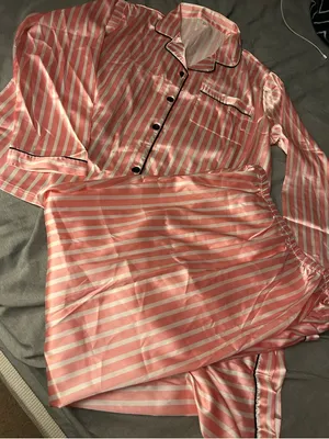Luxenight Striped Button Up Satin Pajama Set,Size 1X. NWOT thumbnail 1