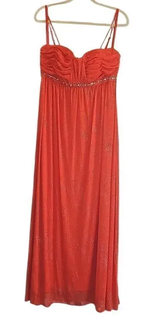 Newport News Prom dress with spaghetti straps, jewel embellished. Event gown. Si thumbnail 1