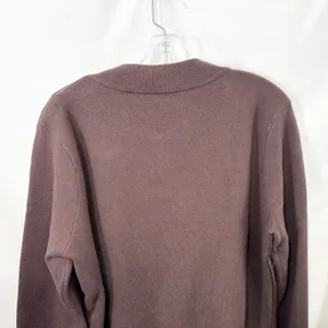 Sioni Bomber‎ Jacket Womens XL Brown Faux Leather Knit Classic Chic Edgy 1502 thumbnail 6