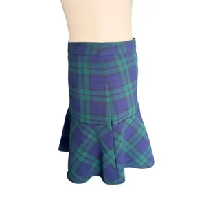 Vineyard Vines Plaid Mini Skirt Navy Green Black Watch Tartan Flounce Hem High‎ Waisted Preppy thumbnail 4