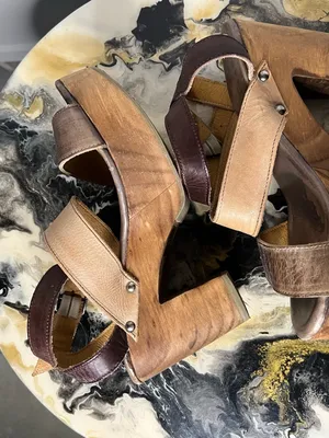 BED|STÜ Sophie Leather Wooden Platform Heeled Sandals thumbnail 13