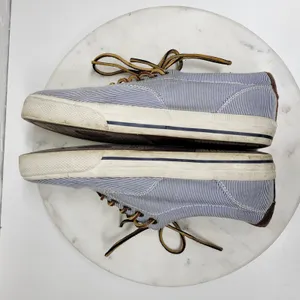 Polo Ralph Lauren Vaughn Boat Shoes Mens 9.5 Blue White Pinstriped Deck Sneakers thumbnail 14