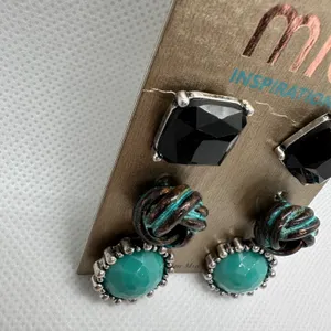 Mia Inspirations Lot of 3 - Turquoise Colored Black Western Stud Earrings New thumbnail 6