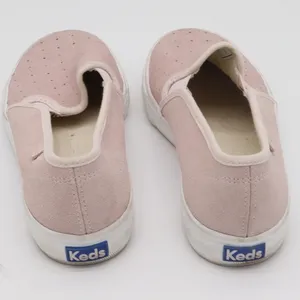 Keds Sneakers Womens 7.5 Pink Suede Eyelet Slip On Good thumbnail 4