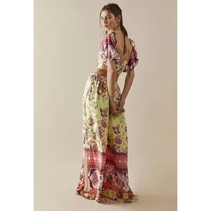 FREE PEOPLE Womens Medium‎ Green Bali Citrus Skies Jumpsuit Floral Cut Out New thumbnail 8