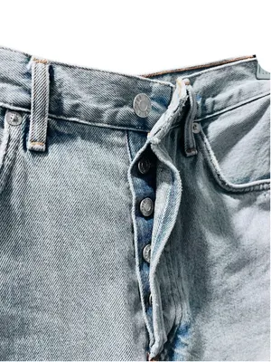 Agolde Premium Cut Off Denim Jean Shorts Size 24 High Waisted Button Fly Casual thumbnail 3