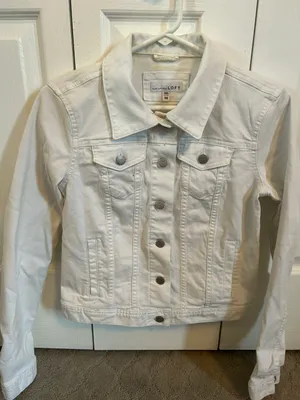 Loft White Denim Jacket thumbnail 1