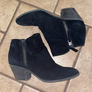 Frye & Co Black Judy Double Zip Suede Booties thumbnail 4
