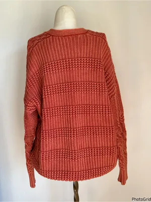 Sundance Orange Chunky Cardigan Medium thumbnail 2