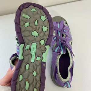 EUC Merrell women's purple hook loop strap hydro hiker hiking sandals shoes 6 thumbnail 5
