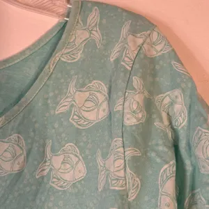 Fresh Produce Teal Fish Print Cotton Midi Dress ASDRISF 21187 Aqua Medium‎ thumbnail 6