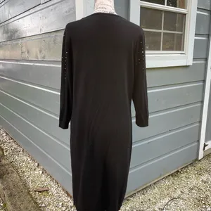 Ann Taylor Black Long Sleeve Rhinestone Sweater‎ Dress thumbnail 2