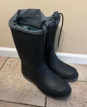 Vintage‎ LL Bean Boots Rain Boots Black Rubber Women's Size 9 thumbnail 1