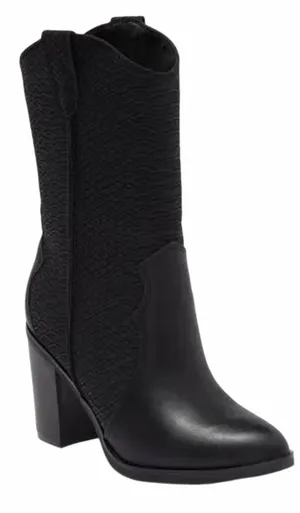 Mia Cindy Embossed‎ Western Cowboy Boot in Black Python Size 7 Block Heel thumbnail 1