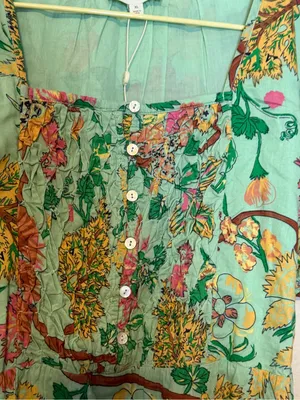 DownEast Green Hazel Floral Tiered‎ Midi Dress Size XL thumbnail 5