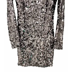 Bardot Valentina Sequin Long-Sleeve Mini Dress Smoke Women's‎ Size XS/2 thumbnail 5