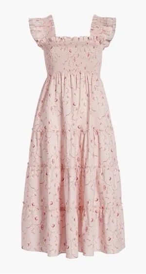 Hill House Home Bridgerton Ellie Nap Dress Small Pink Floral Smocked Cottagecore thumbnail 1