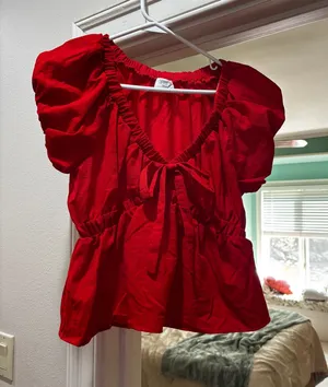 Red Babydoll Top thumbnail 1