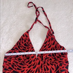 Free People Cecil Halter Mini Dress Red Black Size L Y2K Party thumbnail 4