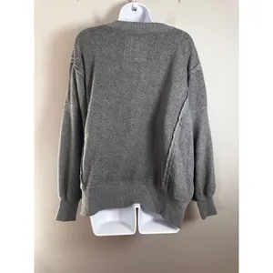American Eagle‎ Seriously Huggable Sherpa Oversized Sweatshirt Gray XS thumbnail 6