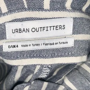 Urban Outfitters Gianna Striped High-Rise Paperbag Pants Linen White/Blue size 0 thumbnail 8