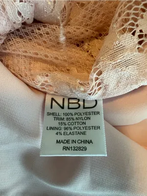 NBD Revolve Pink Satin Lace Bustier Strapless Homecoming Dress M Asymmetrical thumbnail 7