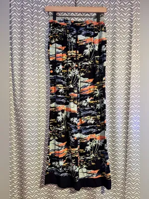 Free People | Floral Tropical Blue Lagoon Wide Leg Lounge Pants, XS thumbnail 2
