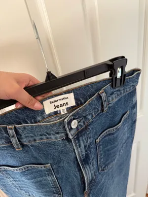 Reformation Alyssa Stretch High Rise Wide Leg Cropped Jeans thumbnail 8