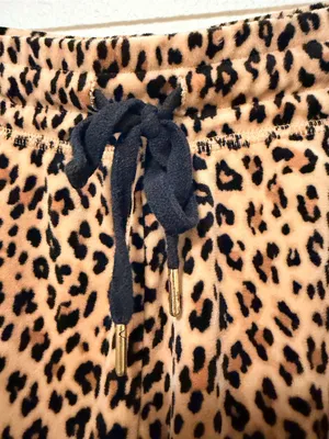 Juicy Couture leopard print soft velour lounge pant, pull up elastic waist, sz L thumbnail 7