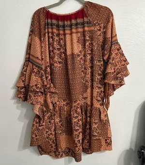 Altar'd State Printed Long Sleeve Dress Tunic Shirt | Boho Bohemian | Size Small thumbnail 2