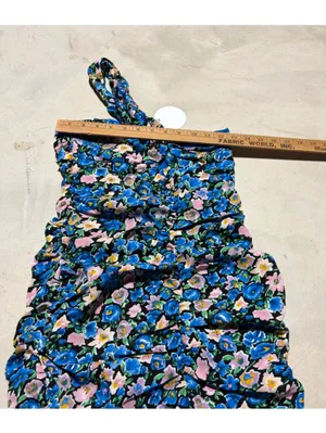 More to come Maggie twist mini dress One-Shoulder Floral Blue pink NWT small thumbnail 8