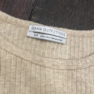 NWT urban outfitters Tyler ribbed long sleeve top neutral color thumbnail 2