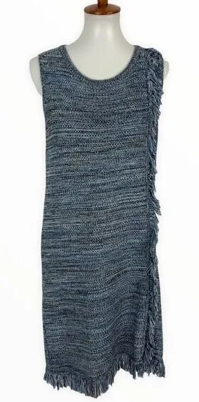 Anthropologie‎ Holding Horses Knit Dress Small Blue Sleeveless Midi thumbnail 1