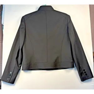 Talbots Womens Black Military Style Blazer Stand Collar Button‎ Front Jacket 6 thumbnail 2